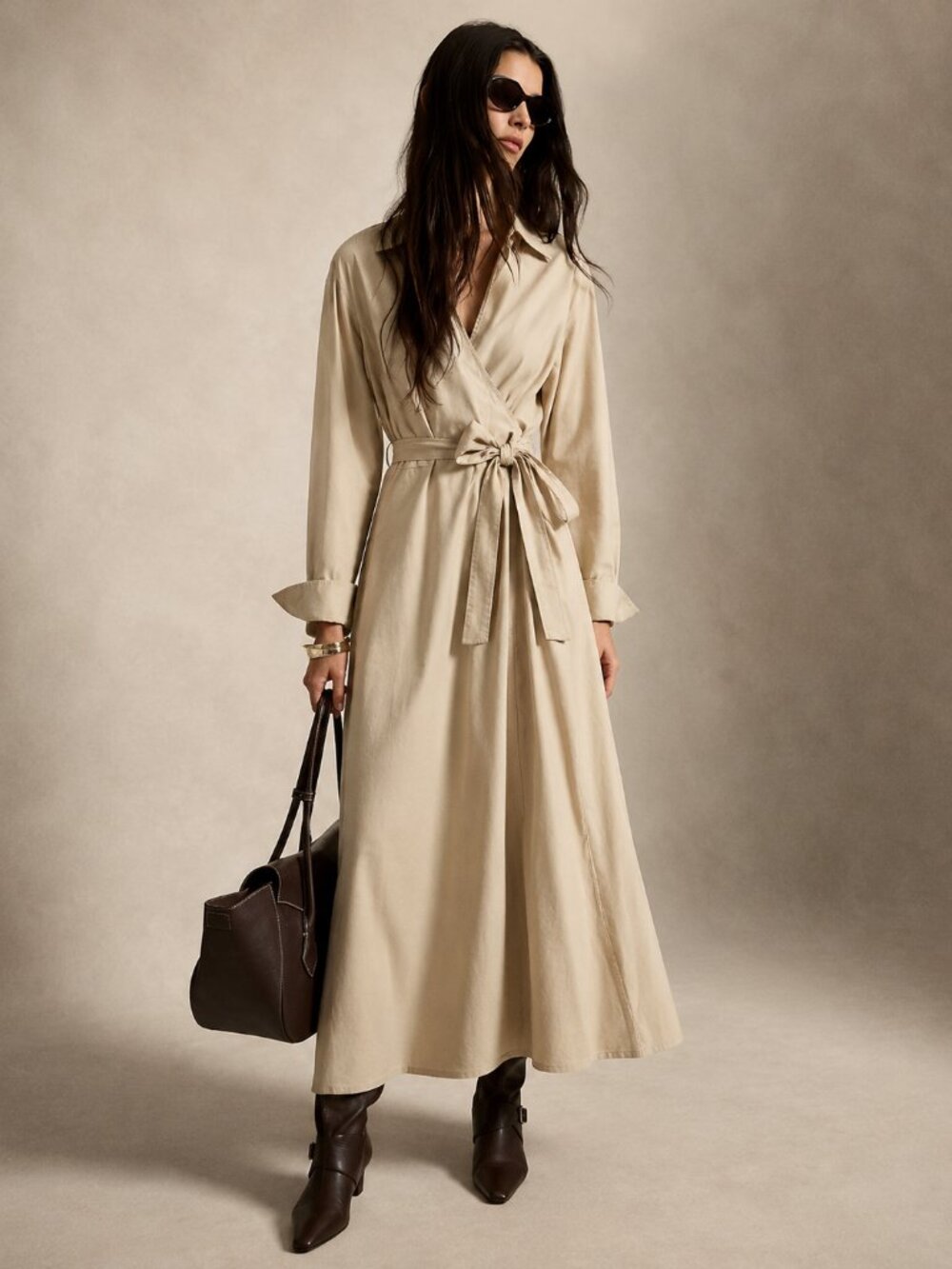 Lauren Ralph Lauren Cream Cotton Wrap Dress Size 4
